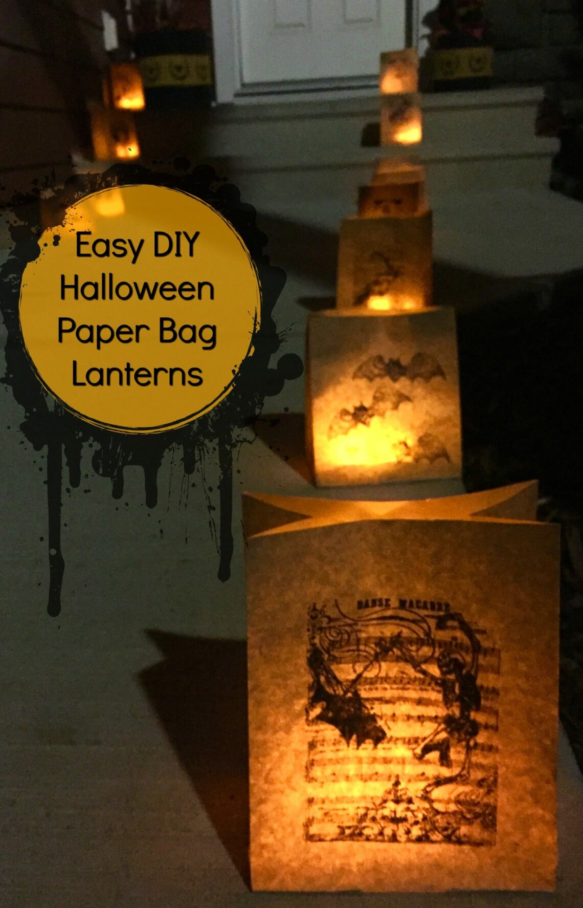 Easy DIY Halloween Paper Bag Lanterns