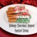 Holiday Chocolate Dipped Pretzel Sticks