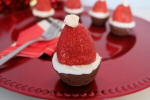 Cute Strawberry Brownie Santa Hats