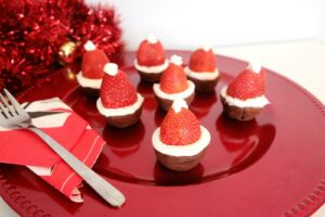 Cute Strawberry Brownie Santa Hats