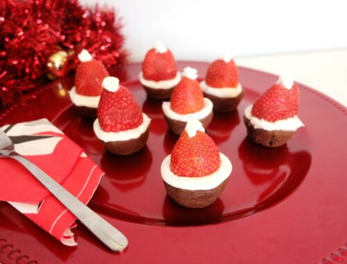 Cute Strawberry Brownie Santa Hats