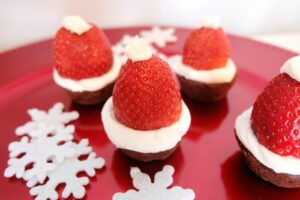 Cute Strawberry Brownie Santa Hats