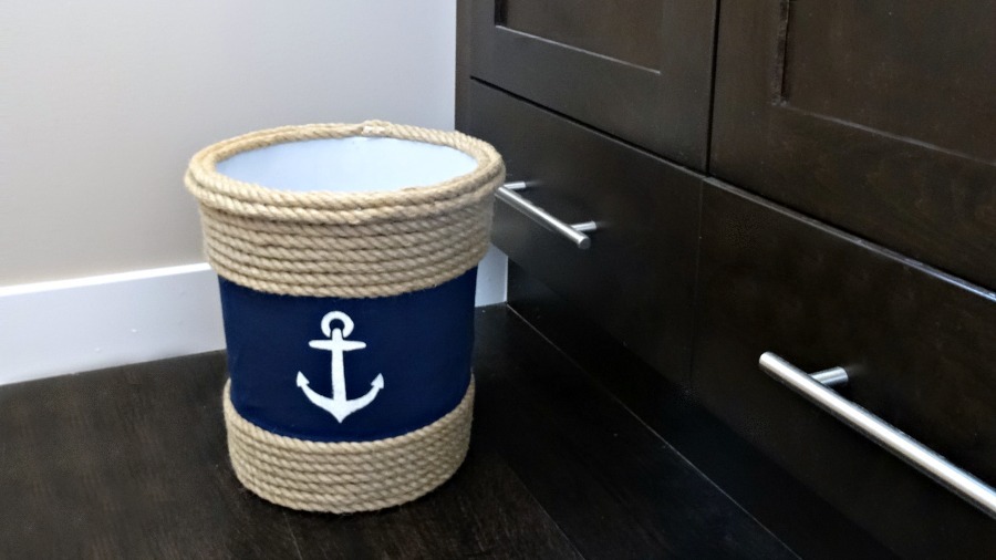 Lighthouse Sailing Wastebasket Trash Can Waste Basket Barrel Nautical Anchor 