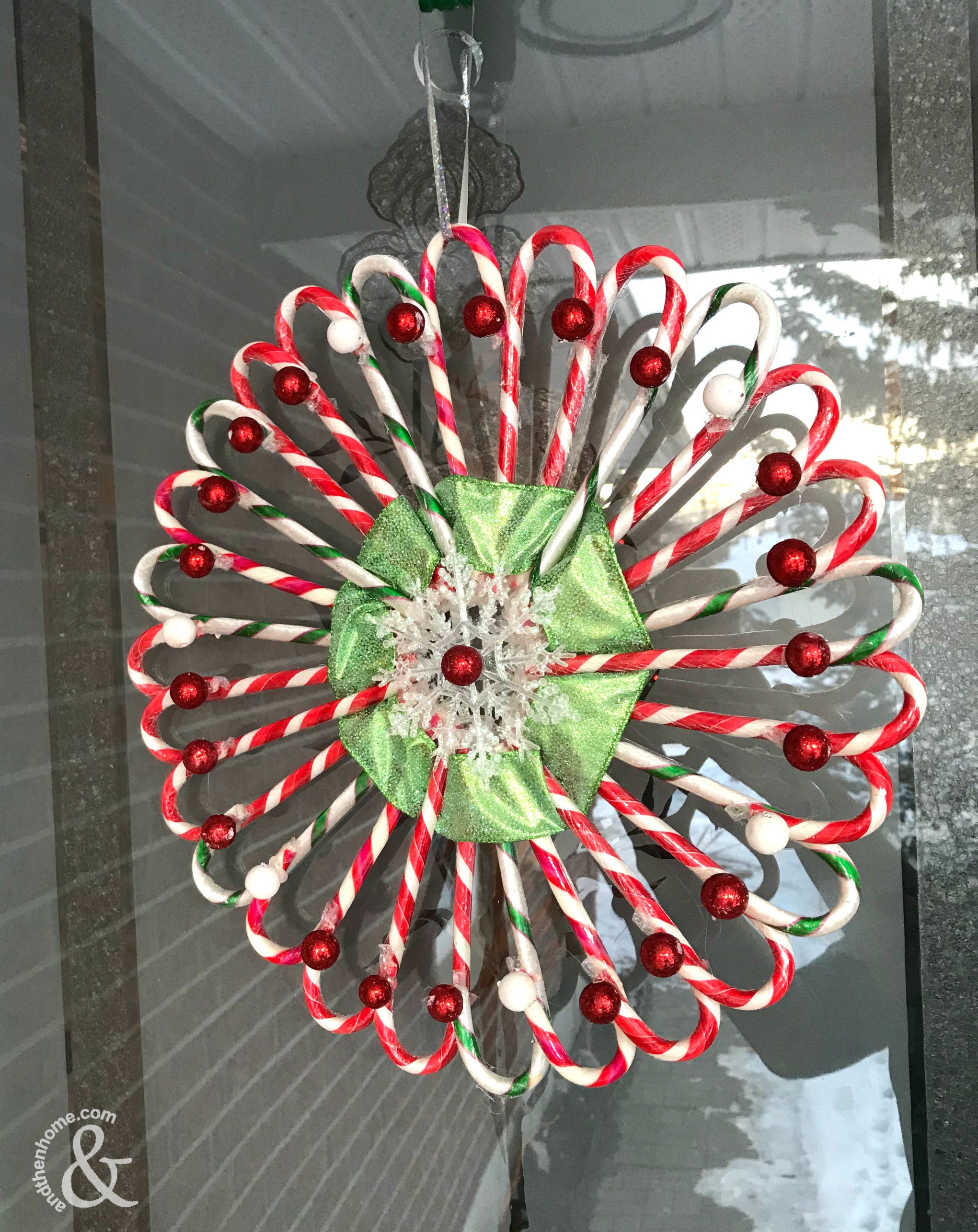  DIY  Christmas  Candy  Cane  Wreath And Then Home