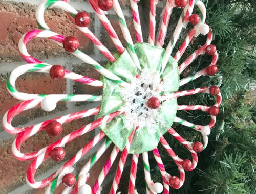 DIY Christmas Candy Cane Wreath