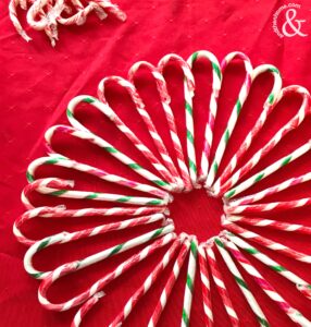 DIY Christmas Candy Cane Wreath