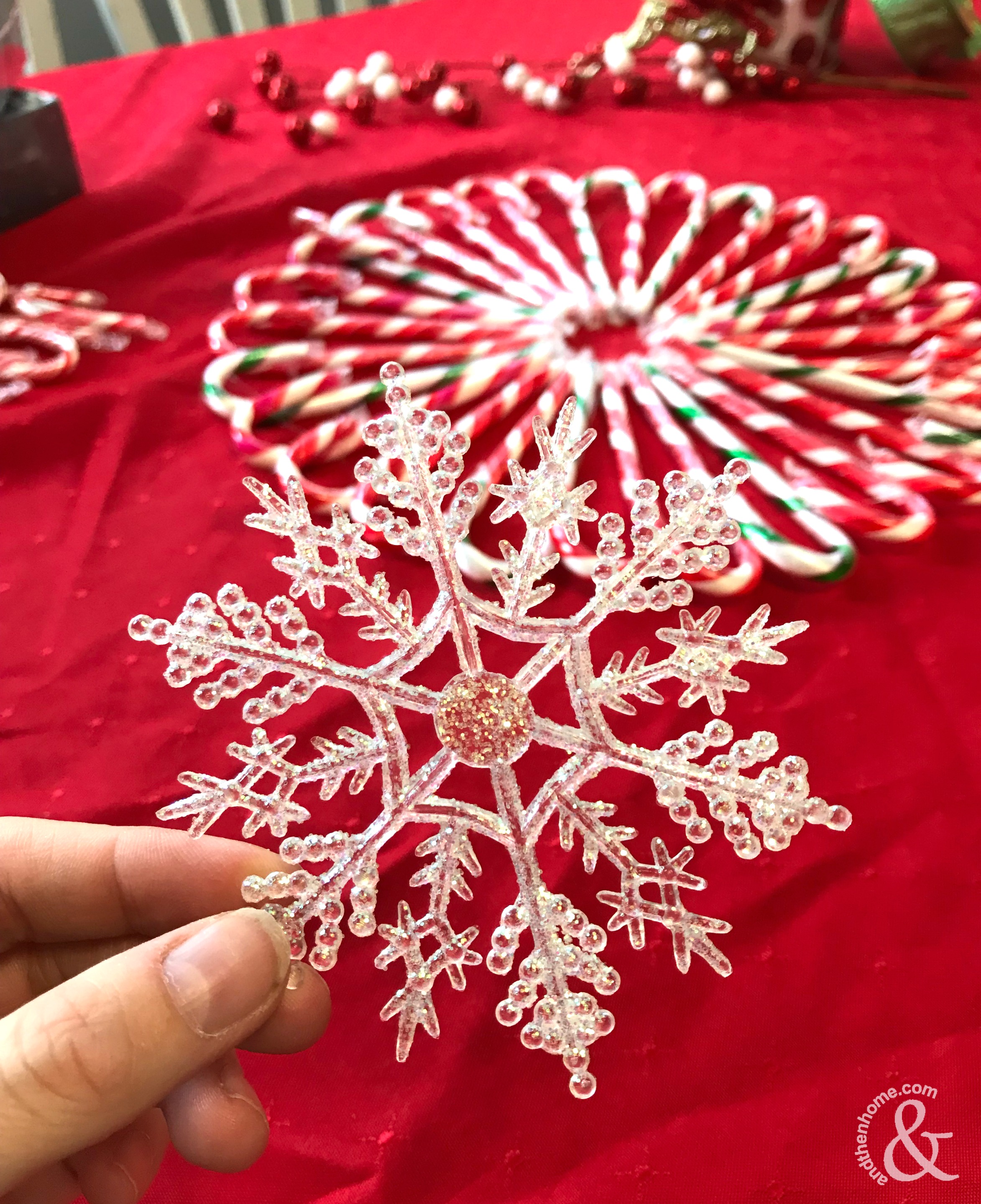 DIY Christmas Candy Cane Wreath - And Then Home