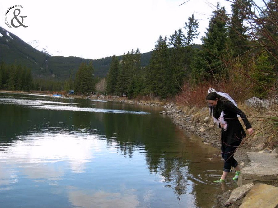 One Point: Walk in the river wearing with no shoes on