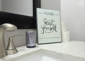 DIY Funny and Chic Bathroom Sign