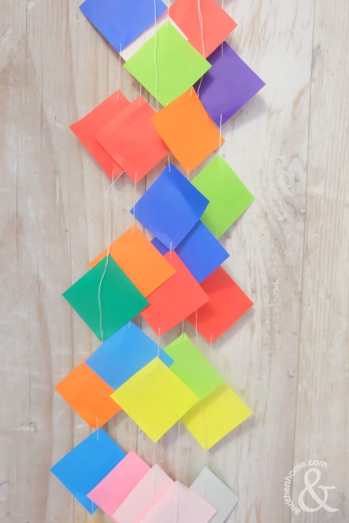 Colourful paper decor