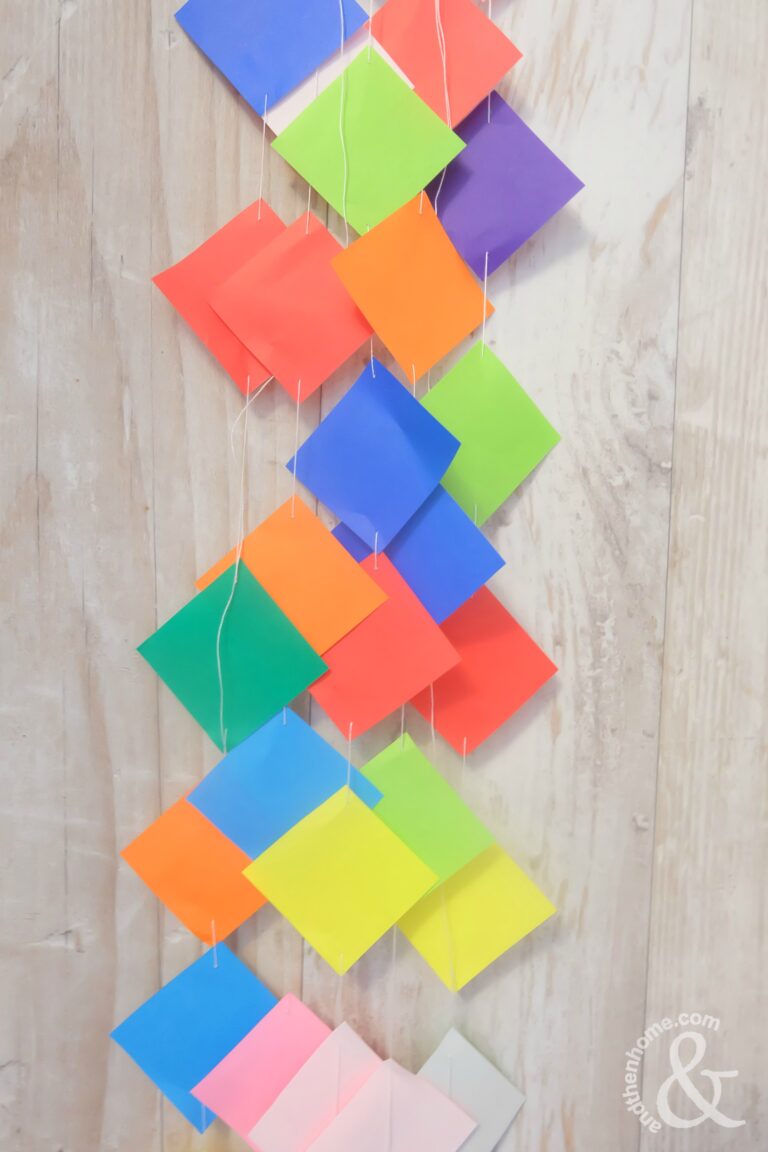 Colourful DIY Origami Garland Party Decor - And Then Home