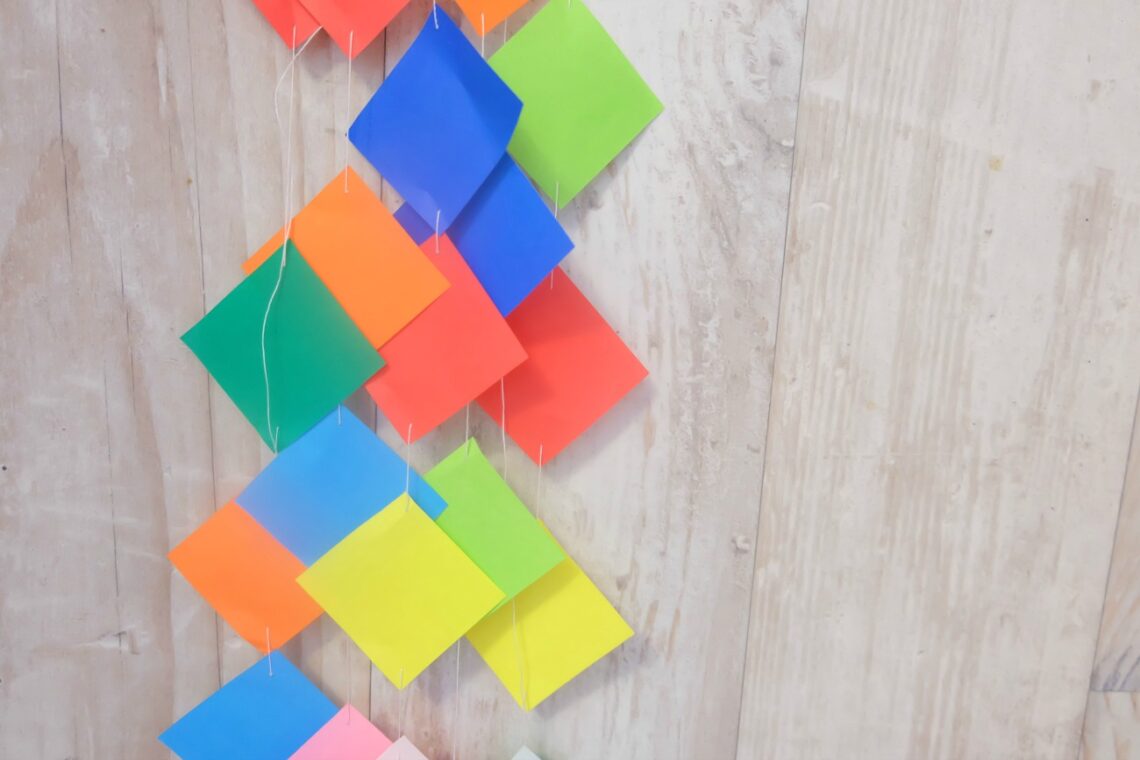 Colourful DIY Origami Garland Party Decor