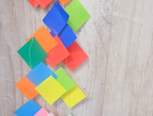 Colourful DIY Origami Garland Party Decor
