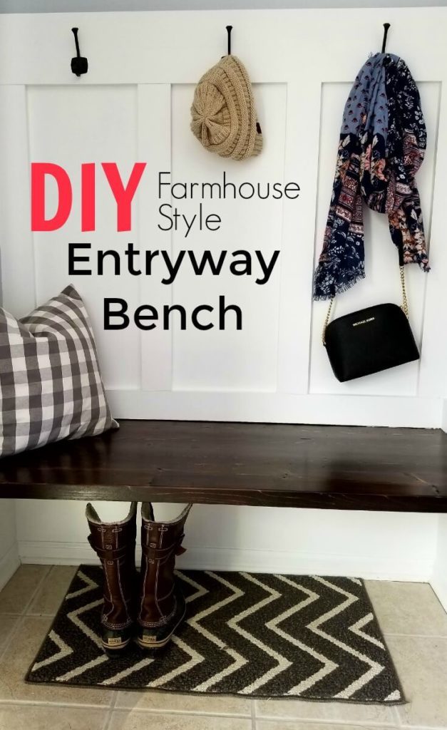 Save Money With this Budget Friendly Farmhouse Style Entryway Bench - Living Low Key.