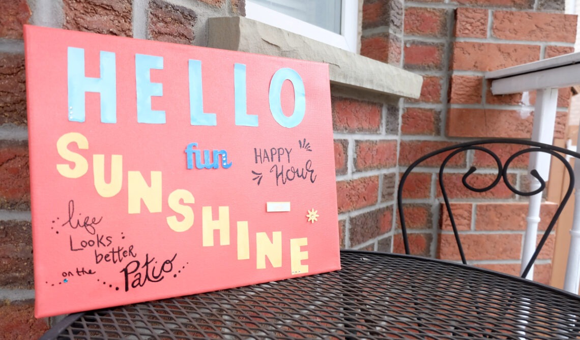 Hello Sunshine Canvas, DIY Summer Decor Project