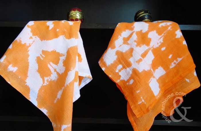 Finished orange and white towels