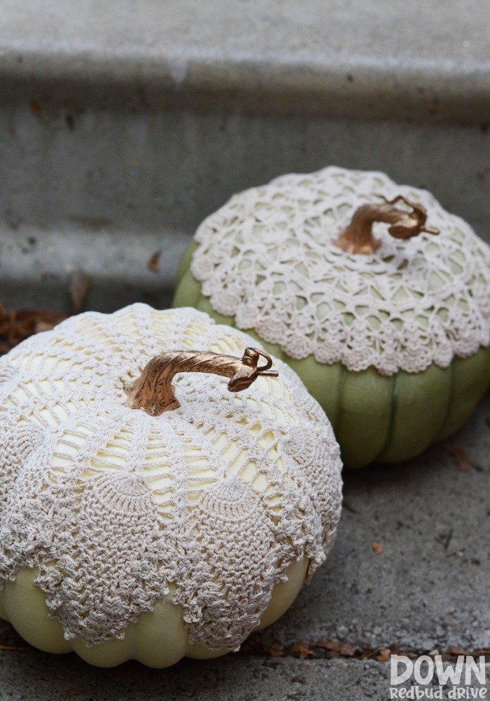 DIY Doily Pumpkins by Down Redbud Drive.