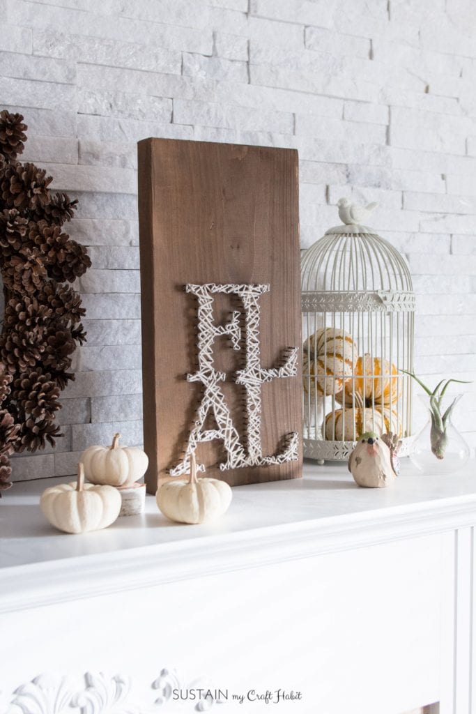 Easy DIY Fall String Art Tutorial by Sustain My Craft Habit.